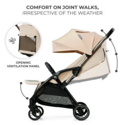 Kinderkraft Compact Pushchair APINO Dune Beige -Kiddies Kingdom Store Kinderkraft Apino Stroller Dune Beige 2