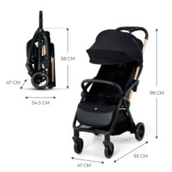 Kinderkraft Compact Pushchair APINO Raven Black -Kiddies Kingdom Store Kinderkraft Apino Stroller Raven Black 10