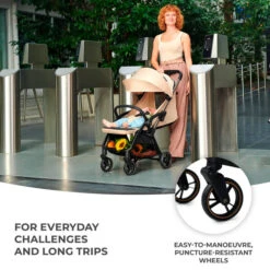 Kinderkraft Compact Pushchair APINO Dune Beige -Kiddies Kingdom Store Kinderkraft Apino Stroller Raven Black 3