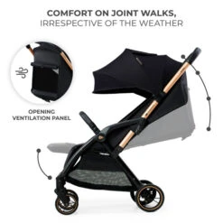 Kinderkraft Compact Pushchair APINO Raven Black -Kiddies Kingdom Store Kinderkraft Apino Stroller Raven Black 4