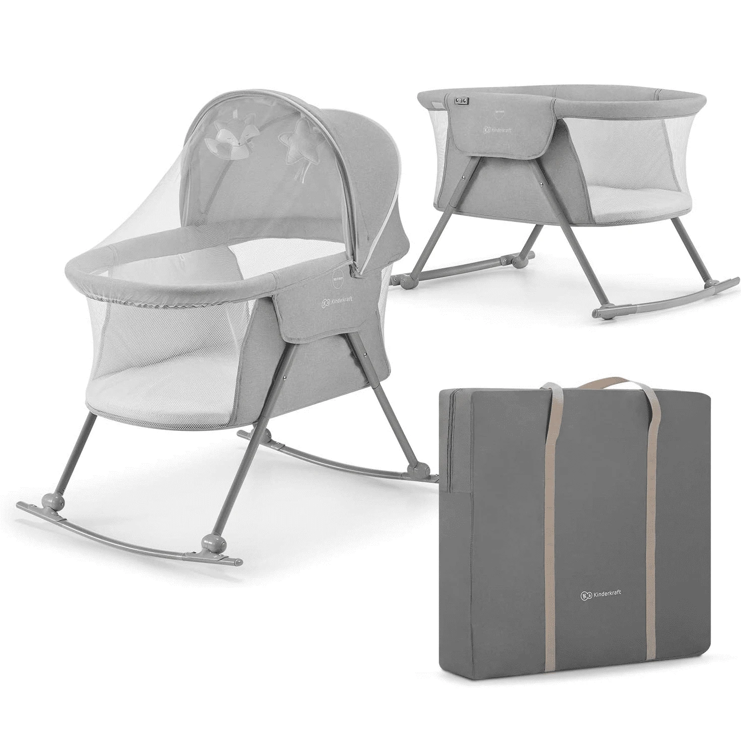 Kinderkraft Lovi 3 In 1 Crib Grey 1 Kinderkraft Lovi 3 In 1 Crib Grey