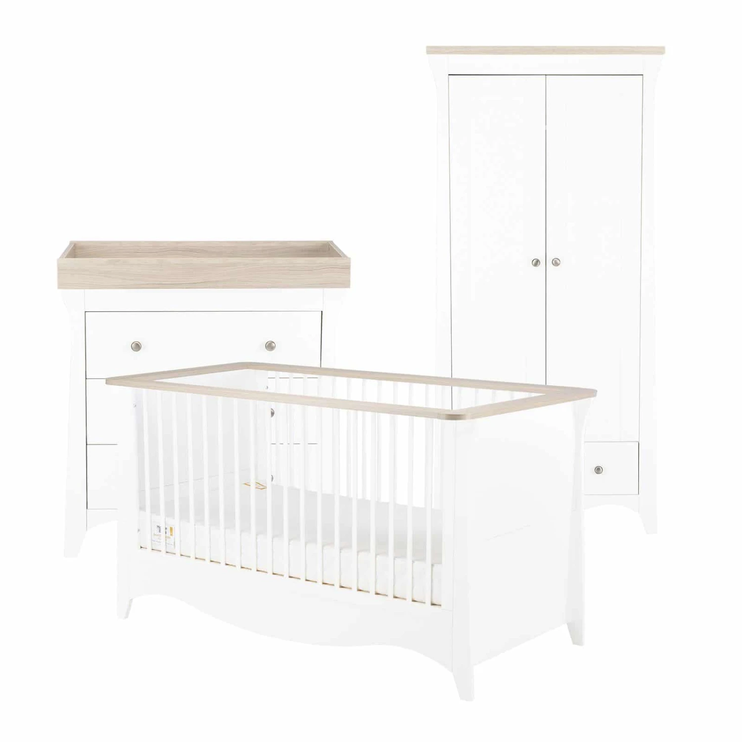 CuddleCo Clara 4 Piece Nursery Set – White/Ash 3 CuddleCo Clara 4 Piece Nursery Set – White/Ash - Image 3