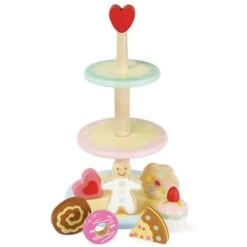 Vilac Multi Activity Wooden Kitchen Bundle -Kiddies Kingdom Store Le Toy Van Three Tier Cake Stand Set 3