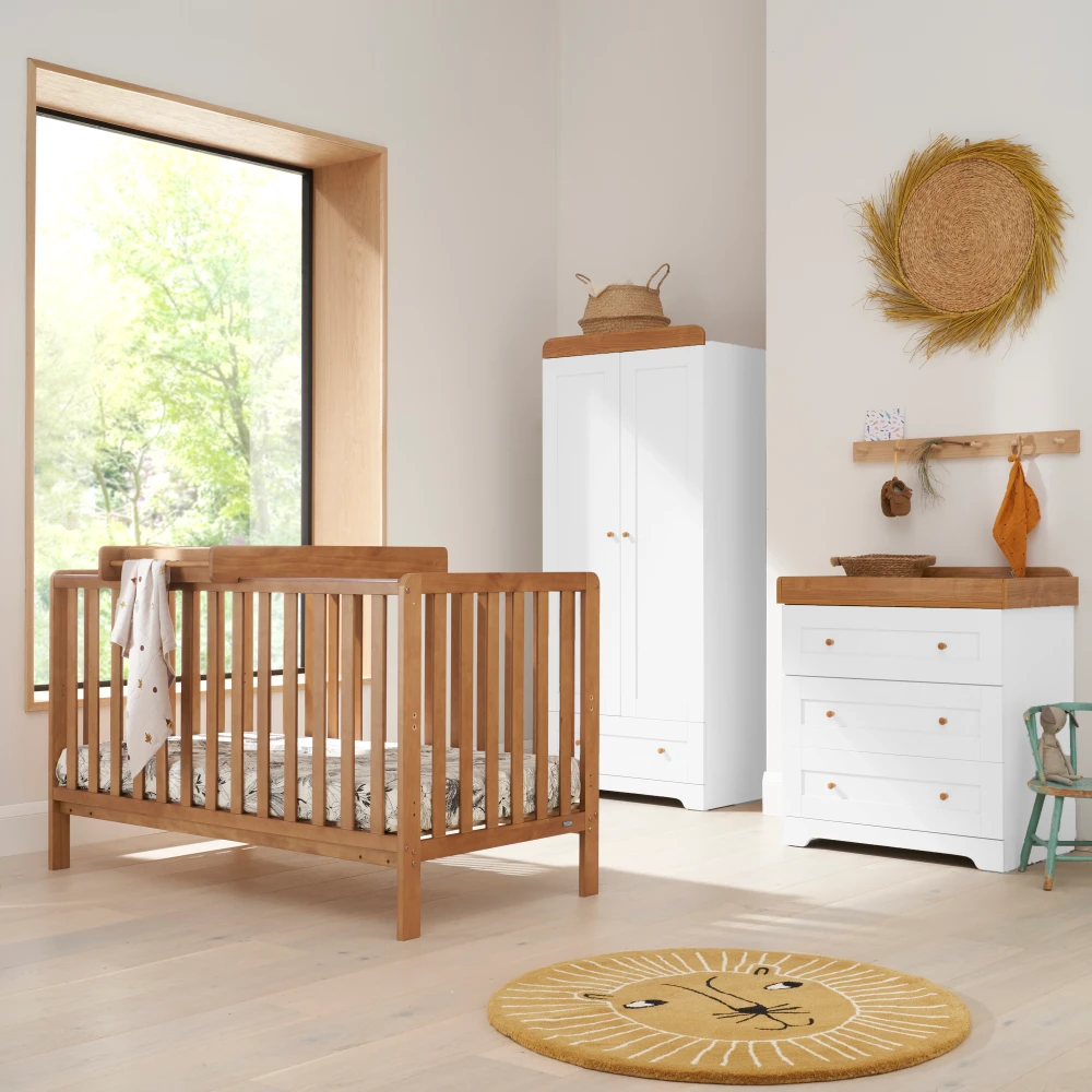 Tutti Bambini Napoli 5 Piece With Malmo Cot Bed Nursery Room Set – White/Oak 1 Tutti Bambini Napoli 5 Piece With Malmo Cot Bed Nursery Room Set – White/Oak