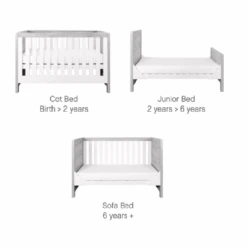 Tutti Bambini Modena 5 Piece Nursery Room Set With 3 X Shelves – Grey Ash/White -Kiddies Kingdom Store Modena 3 Piece Room Set Grey Ash White1 6