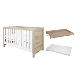 Tutti Bambini Modena Cot Bed Bundle – White Oak