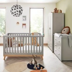 Babymore Mona 4in1 3 Piece Nursery Room Set – Grey