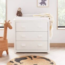 Babymore Stella Dropside Sleigh Cot Bed 3 Piece Nursery Room Set – White -Kiddies Kingdom Store Mona 3 Piece Room Set WHITE 4 scaled 1 10