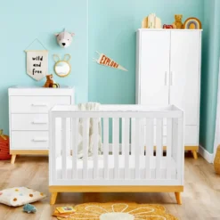 Babymore 4 In 1 Mona 5 Piece Nursery Room Set – White