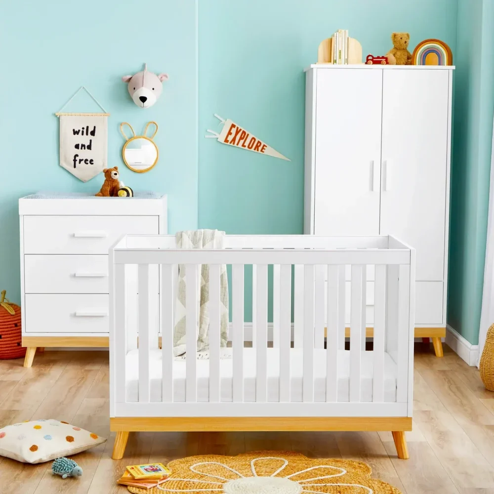 Babymore 4 In 1 Mona 5 Piece Nursery Room Set – White 1 Babymore 4 In 1 Mona 5 Piece Nursery Room Set – White