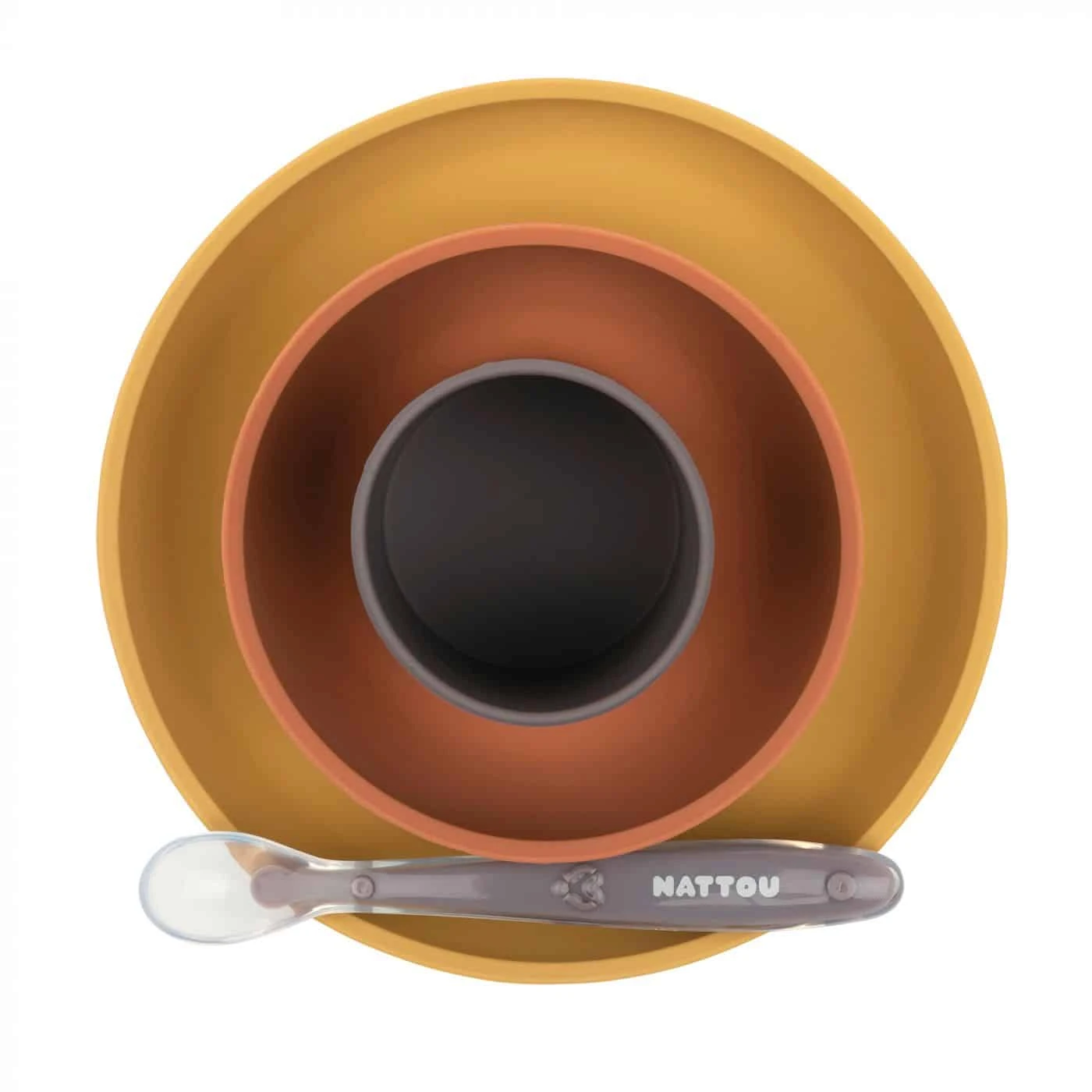 Nattou Ochre Silicone Tableware 4pc Set 2 Nattou Ochre Silicone Tableware 4pc Set - Image 2