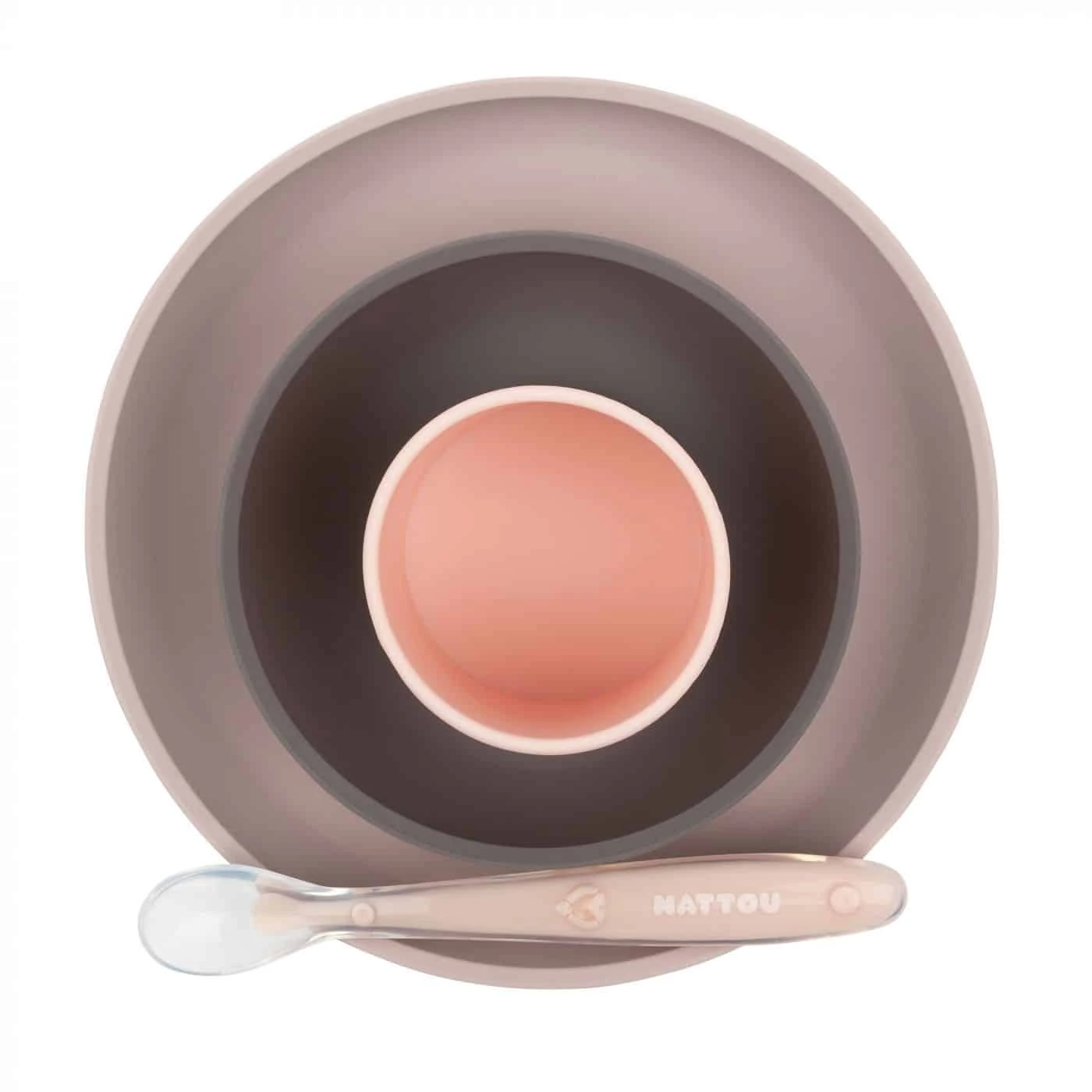 Nattou Pink Silicone Tableware 4pc Set 2 Nattou Pink Silicone Tableware 4pc Set - Image 2