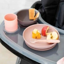 Nattou Pink Silicone Tableware 4pc Set 5 Nattou Pink Silicone Tableware 4pc Set -Kiddies Kingdom Store NATSIL87776339485942