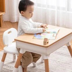 Liberty House Toys Scandi Pine Height Adjustable Table And Chair Set -Kiddies Kingdom Store NMKYI7