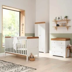 Tutti Bambini Napoli 4 Piece Nursery Room Set – White/Oak