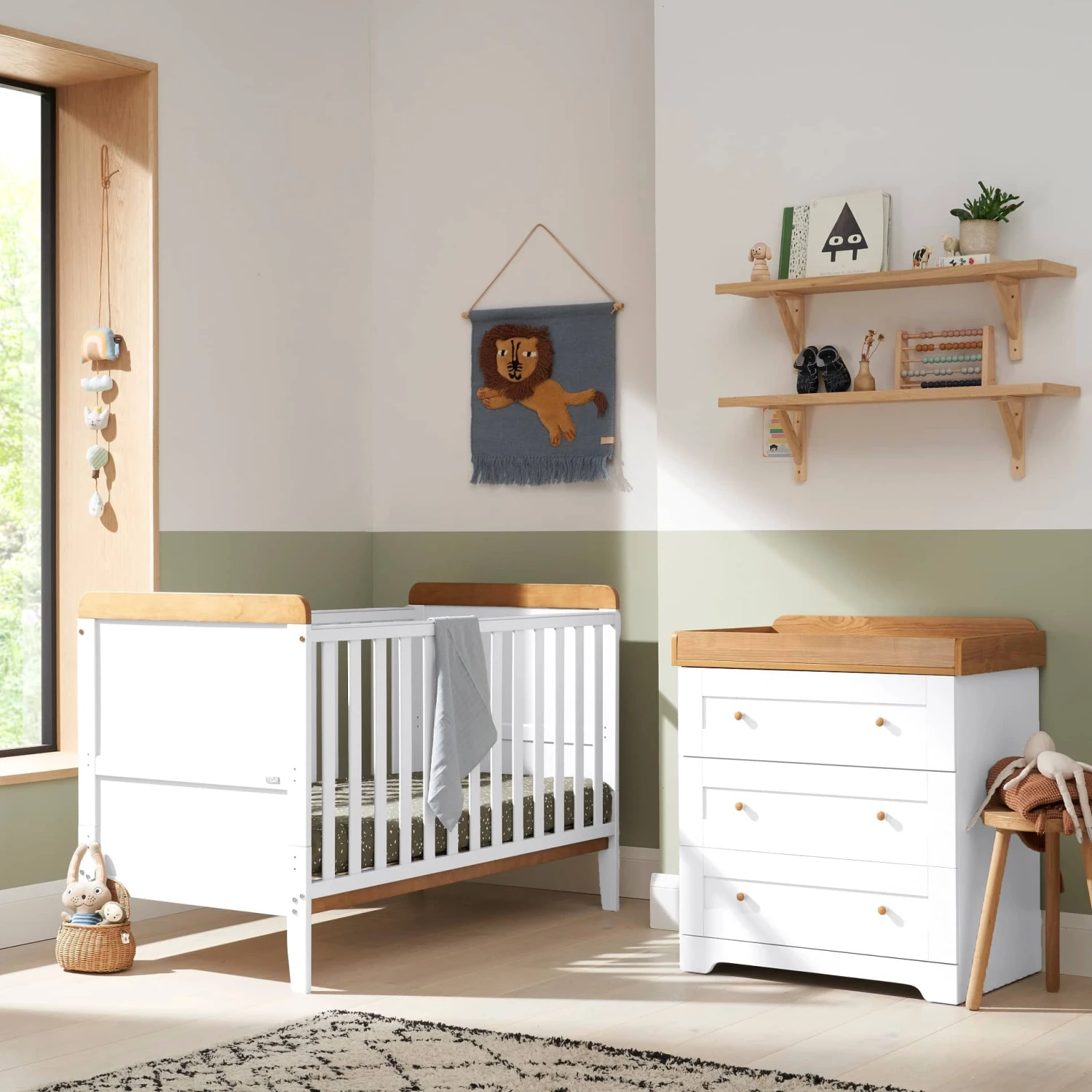 Tutti Bambini Napoli 2 Piece Nursery Room Set – White/Oak 1 Tutti Bambini Napoli 2 Piece Nursery Room Set – White/Oak