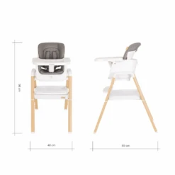 Tutti Bambini Nova Highchair/Rocker Package – Oak/White -Kiddies Kingdom Store Nova highchair oak and grey 4