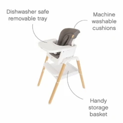 Tutti Bambini Nova Highchair – Oak/White 27 Tutti Bambini Nova Highchair – Oak/White -Kiddies Kingdom Store Nova highchair oak and grey 7 1