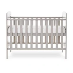 Obaby Grace Mini Cot Bed Warm Grey -Kiddies Kingdom Store Obaby Grace Mini Cot with Height Adjustable Mattress Base