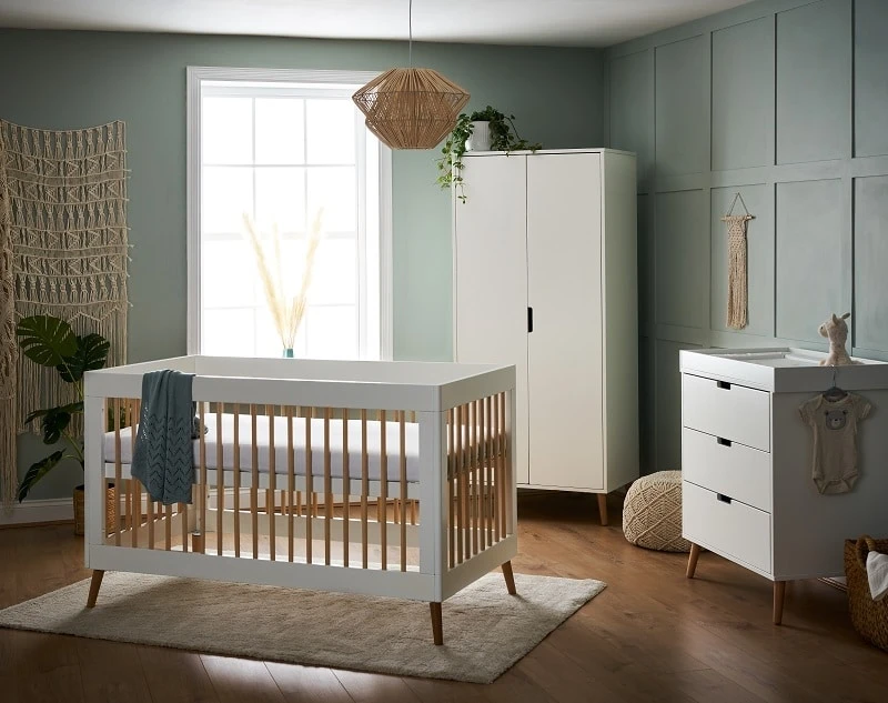 Obaby Maya Nursery Room Set/Next To Me Crib Bundle – White And Natural 1 Obaby Maya Nursery Room Set/Next To Me Crib Bundle – White And Natural
