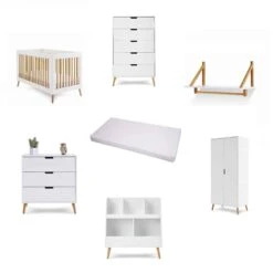 Obaby Maya Ultimate Combo Nursery Room Set- White And Natural
