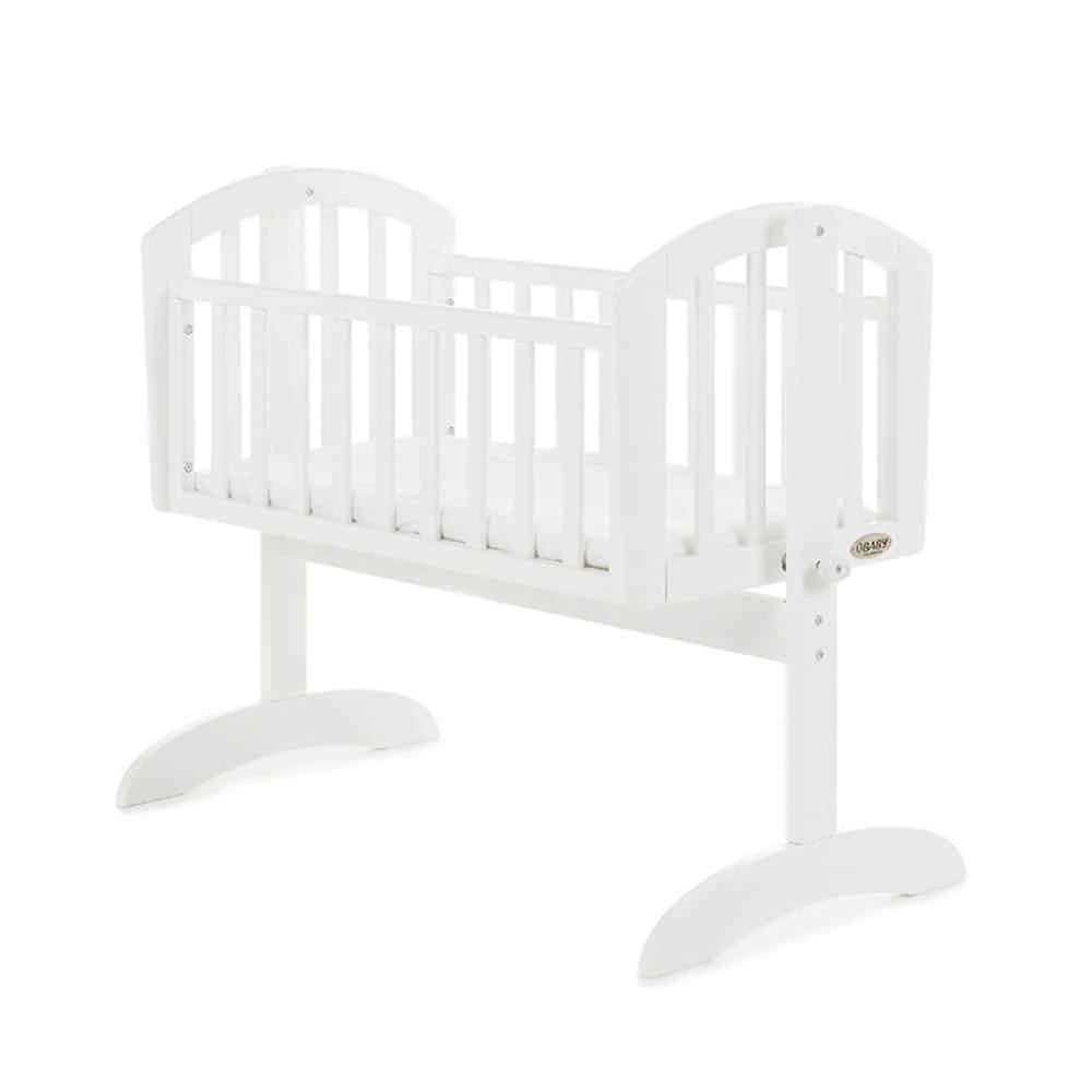 Obaby Sophie Swinging Crib & Mattress White 1 Obaby Sophie Swinging Crib & Mattress White