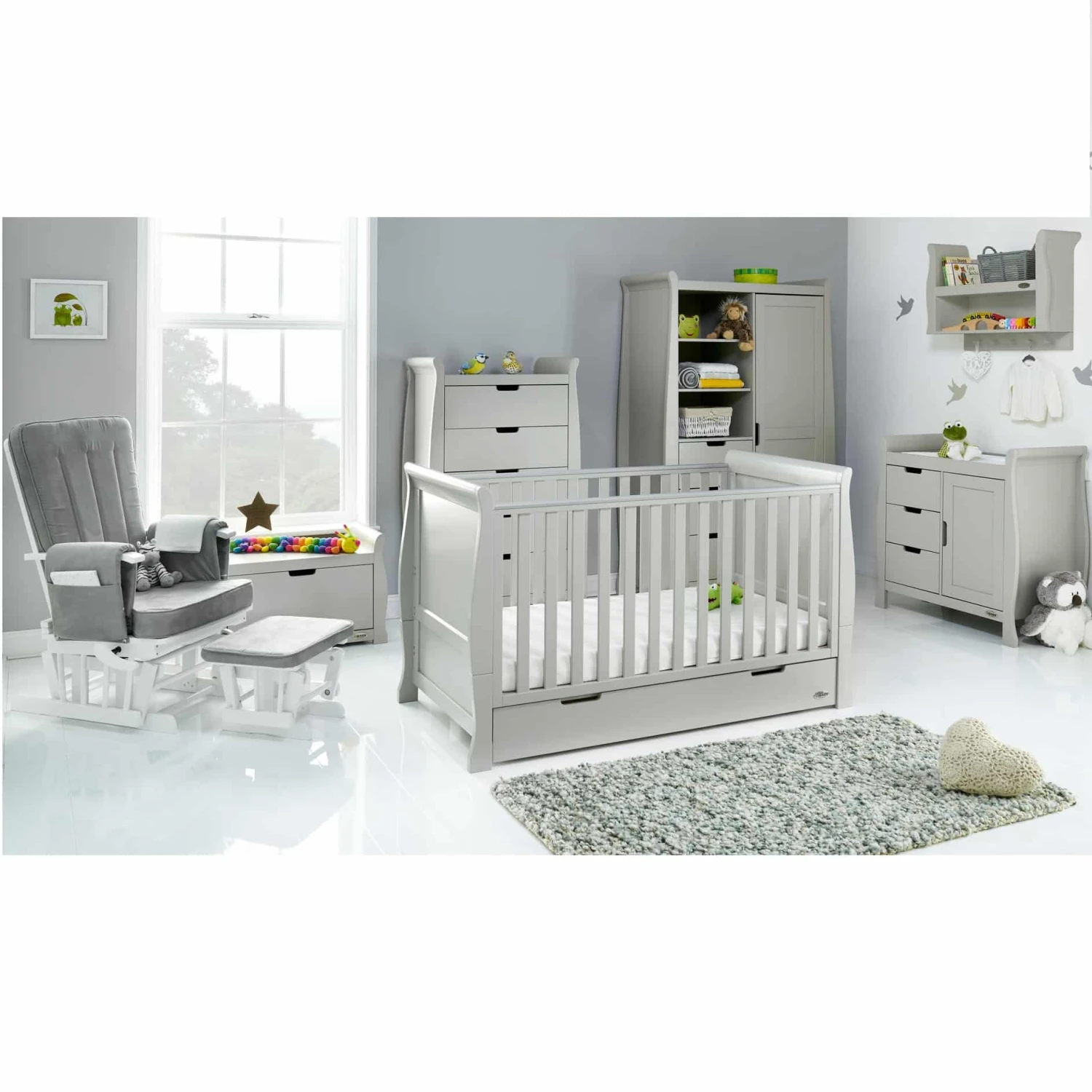 Obaby Stamford Classic Nursery Room Set Builder – Warm Grey 1 Obaby Stamford Classic Nursery Room Set Builder – Warm Grey
