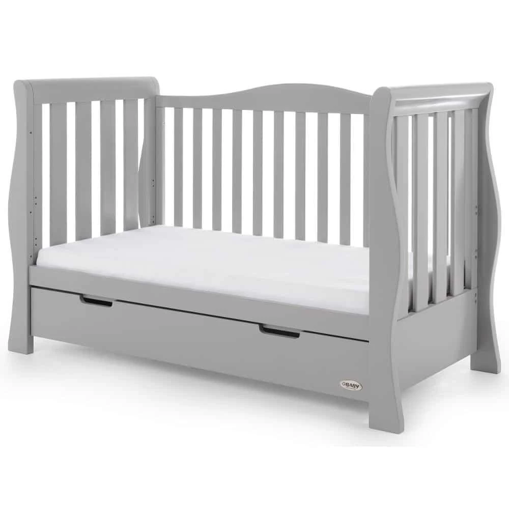 Obaby Stamford Luxe Sleigh Cot Bed – Warm Grey 5 Obaby Stamford Luxe Sleigh Cot Bed – Warm Grey - Image 5