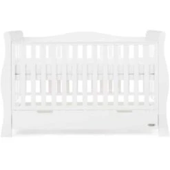 Obaby Stamford Luxe Sleigh Cot Bed – White 14 Obaby Stamford Luxe Sleigh Cot Bed – White -Kiddies Kingdom Store Obaby Stamford Luxe Sleigh Cot Bed White 2 1