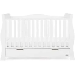 Obaby Stamford Luxe Sleigh Cot Bed – White 12 Obaby Stamford Luxe Sleigh Cot Bed – White -Kiddies Kingdom Store Obaby Stamford Luxe Sleigh Cot Bed White 4