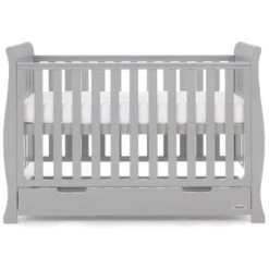 Obaby Stamford Mini Cot Bed 2 Piece Room Set – Warm Grey 22 Obaby Stamford Mini Cot Bed 2 Piece Room Set – Warm Grey -Kiddies Kingdom Store Obaby Stamford Mini Sleigh 2 Piece Room Set Warm Grey 7 1