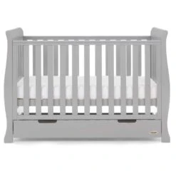 Obaby Stamford Mini Cot Bed 2 Piece Room Set – Warm Grey 23 Obaby Stamford Mini Cot Bed 2 Piece Room Set – Warm Grey -Kiddies Kingdom Store Obaby Stamford Mini Sleigh 2 Piece Room Set Warm Grey 8 1