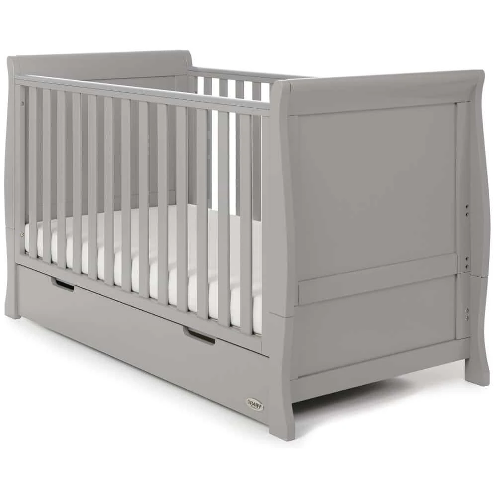 Obaby Stamford Classic Sleigh 3 Piece Nursery Room Set – Warm Grey 2 Obaby Stamford Classic Sleigh 3 Piece Nursery Room Set – Warm Grey - Image 2