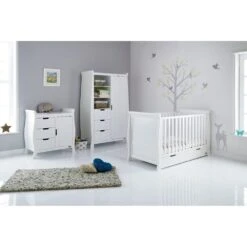 Obaby Stamford Classic Sleigh 3 Piece Room Set – White