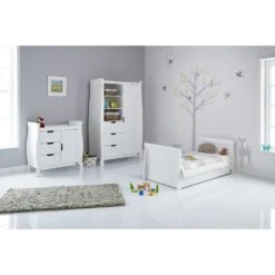 Obaby Stamford Classic Sleigh 3 Piece Room Set – White -Kiddies Kingdom Store Obaby Stamford Sleigh 3 Piece Room Set White 3 3