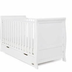 Obaby Stamford Tall Drawers 3 Piece Nursery Room Set – White 17 Obaby Stamford Tall Drawers 3 Piece Nursery Room Set – White -Kiddies Kingdom Store Obaby Stamford Sleigh 3 Piece Room Set White 4 1