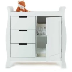 Obaby Stamford Luxe Nursery Room Set Builder – White -Kiddies Kingdom Store Obaby Stamford Sleigh Changing Unit White 2 1