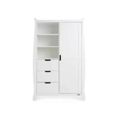 Obaby Stamford Luxe Nursery Room Set Builder – White -Kiddies Kingdom Store Obaby Stamford Sleigh Double Wardrobe White 1