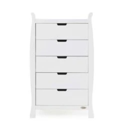 Obaby Stamford Classic Sleigh 3 Piece Nursery Room Set/Accessories – White -Kiddies Kingdom Store Obaby Stamford Sleigh Tall Chest of Drawers White 2 3