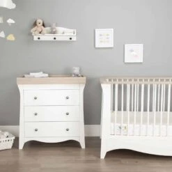 CuddleCo Clara 2 Piece Nursery Room Set – White/Ash -Kiddies Kingdom Store Ot0ck6vg