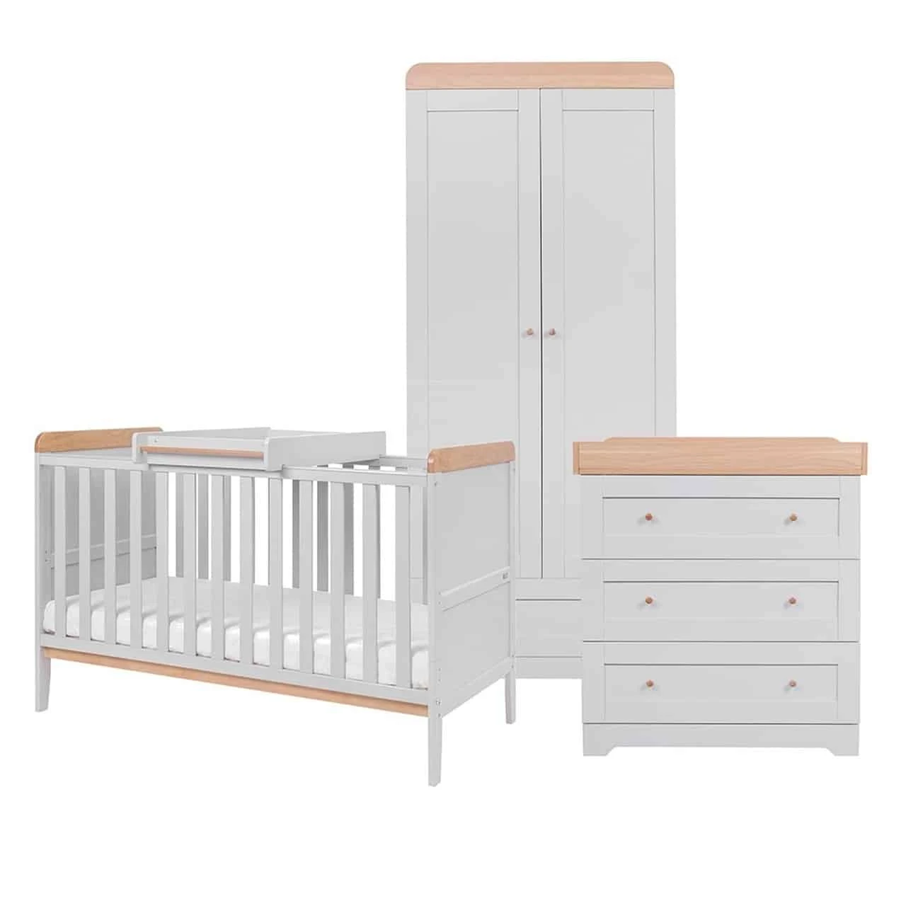 Tutti Bambini Rio 7 Piece Nursery Room Set With Shelves/Toy Box/Mattress – Dove Grey/Oak 6 Tutti Bambini Rio 7 Piece Nursery Room Set With Shelves/Toy Box/Mattress – Dove Grey/Oak - Image 6