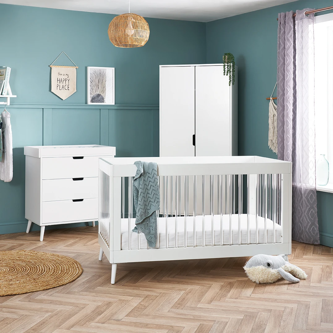 Obaby Maya 3 Piece Acrylic Nursery Room Set – White 3 Obaby Maya 3 Piece Acrylic Nursery Room Set – White - Image 3