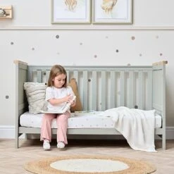 Tutti Bambini Misha Cot Bed – Sage/Golden Oak -Kiddies Kingdom Store SDER5