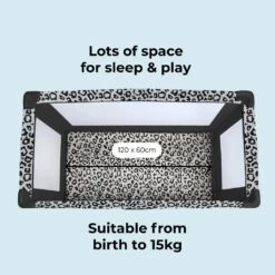My Babiie Leopard Travel Cot -Kiddies Kingdom Store SDER5TU6