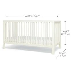 Mamas & Papas Solo Cot Bed And Mattress – White -Kiddies Kingdom Store SGDERY