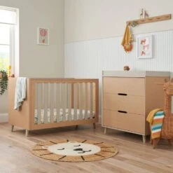 Tutti Bambini Fika 4in1 2 Piece Room Set – Light Oak/White Sand