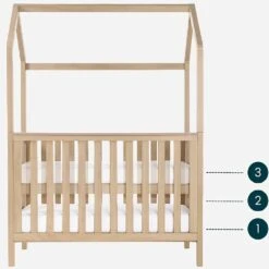 Tutti Bambini Casa Mini House Cot Bed – Harvest Oak 16 Tutti Bambini Casa Mini House Cot Bed – Harvest Oak -Kiddies Kingdom Store SWE456 1