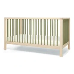 Mamas & Papas Solo Cot Bed And Mattress – Green/Natural