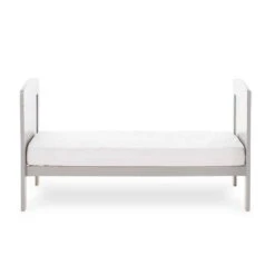 Obaby Grace Mini Cot Bed Warm Grey -Kiddies Kingdom Store Transitional Cot to Toddler Bed Frame from Obaby