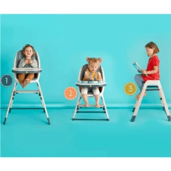 Koo-Di Tiny Taster 3 In 1 Spring Water Wooden Highchair -Kiddies Kingdom Store UU